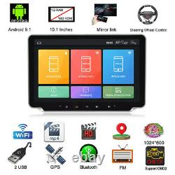 10.1in 1DIN Car Radio Stereo MP5 Player Android9.1 GPS Sat Nav Bluetooth WiFi FM