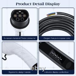 13A EV Charging Cable Type 2 UK Plug 3 Pin Electric Vehicle Car Charger Portable