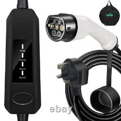 13A Portable 10M Cable Electric Vehicle Car Charger Type 2 UK Plug 3 Pin