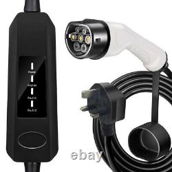 13A Portable 10M Cable Electric Vehicle Car Charger Type 2 UK Plug 3 Pin