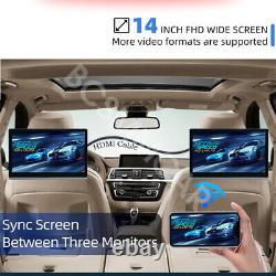 14in Car Headrest Monitor MP5 Display Head Pillow Touch Screen WiFi HDMI 2G+32G