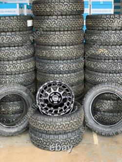 17 Black Swamper Alloy Wheels Fo Ford Transit Custom Sport + All Terrain Tyres