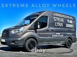 18 Black Swamper Alloy Wheels For Transit Custom Sport Vans + Avon All Terrain