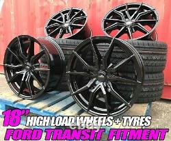 18 T-SPORT ALLOY WHEELS + TYRES FORD TRANSIT CUSTOM SPORT + LOAD RATED! 1250kg