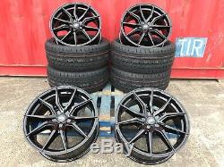 18 Transit Spyder Alloy Wheels + Tyres Black Ford Transit Custom Van 1250kg