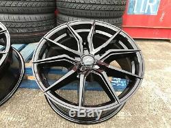 18 Transit Spyder Alloy Wheels + Tyres Black Ford Transit Custom Van 1250kg