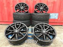 18 Transit Spyder Alloy Wheels + Tyres Black Ford Transit Custom Van 1250kg