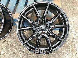 18 Transit Spyder Alloy Wheels + Tyres Black Ford Transit Custom Van 1250kg