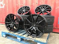 18 Transit Spyder Alloy Wheels + Tyres Black Ford Transit Custom Van 1250kg