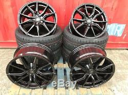 18 Transit Spyder Alloy Wheels + Tyres Black Ford Transit Custom Van 1250kg