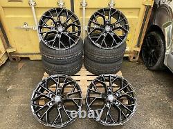 19 Aluwerks Xt1 Alloy Wheels Black St Fit Ford Transit And Custom + Tyres