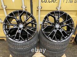 19 Aluwerks Xt1 Alloy Wheels Black St Fit Ford Transit And Custom + Tyres