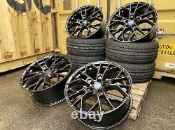 19 Aluwerks Xt1 Alloy Wheels Black St Fit Ford Transit And Custom + Tyres