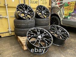 19 Aluwerks Xt1 Alloy Wheels Black St Fit Ford Transit And Custom + Tyres