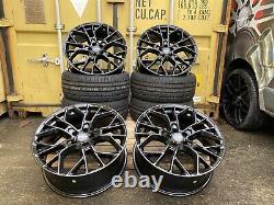 19 Aluwerks Xt1 Alloy Wheels Black St Fit Ford Transit And Custom + Tyres