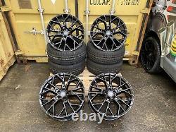 19 Aluwerks Xt1 Alloy Wheels Black St Fit Ford Transit And Custom + Tyres