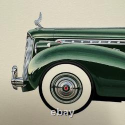 1940 Packard Custom Super 8 Convertible Victoria Car Illustration Art Drawing