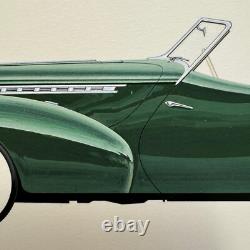 1940 Packard Custom Super 8 Convertible Victoria Car Illustration Art Drawing