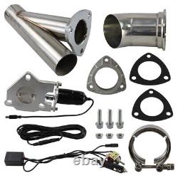 2.25 Electric Exhaust Catback Downpipe Cutout E-Cut out Valve + Switch Control