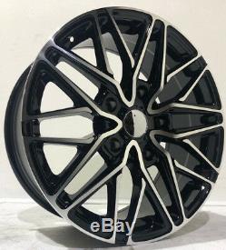 20 Mesh Load Rated Alloy Wheels & Tyres Black Polished Fits Ford Transit Custom