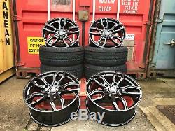 20 Velocity Load Rated Black Alloy Wheels & Tyres Fit Ford Transit Custom New