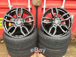 20 Velocity Load Rated Black Alloy Wheels & Tyres Fit Ford Transit Custom New