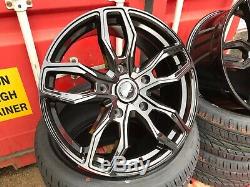 20 Velocity Load Rated Black Alloy Wheels & Tyres Fit Ford Transit Custom New