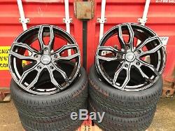20 Velocity Load Rated Black Alloy Wheels & Tyres Fit Ford Transit Custom New