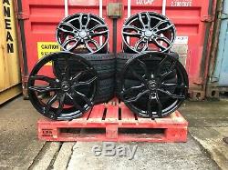 20 Velocity Load Rated Black Alloy Wheels & Tyres Fit Ford Transit Custom New