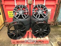 20 Velocity Load Rated Black Alloy Wheels & Tyres Fit Ford Transit Custom New