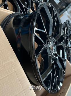 20 Velocity V08 Gloss Black Alloy Wheels & Tyres Fit Ford Transit Custom