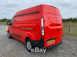 2014 Ford Transit Custom 2.2 Tdci 125 Lwb High Roof 290 L2h2 Van Fsh Red Aircon