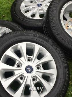 4 x FACTORY 16 FORD TRANSIT CUSTOM MK8 MK7 LIMITED ALLOY WHEELS BRAND NEW TYRES