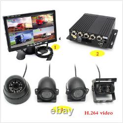 4CH Car DVR MDVR Video Recorder 7 Car LCD Monitor + 4 x Camera