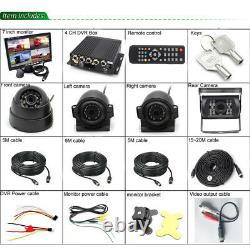 4CH Car DVR MDVR Video Recorder 7 Car LCD Monitor + 4 x Camera