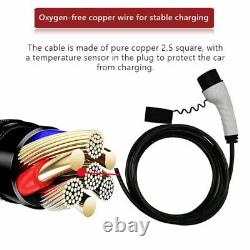 5M EV Charging Cable Type 2 UK Plug 3 Pin Electric Vehicle Car Charger 13A Black