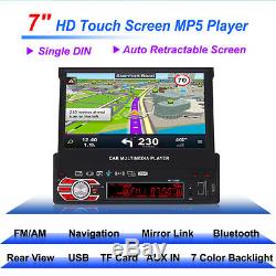 7 Touch Screen Single Din Car Mp5 Player Radio Stereo Gps Sat Nav 8g Map Card