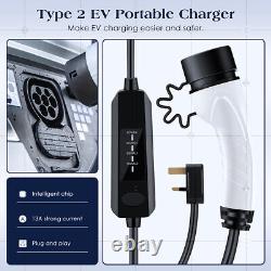 7M Protable 13A EV Charging Cable Type 2 UK Plug 3 Pin Electric Vehicle Charger