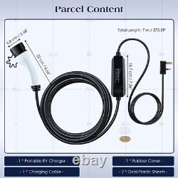 7M Protable 13A EV Charging Cable Type 2 UK Plug 3 Pin Electric Vehicle Charger