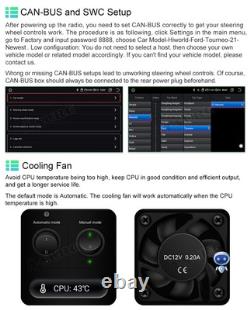 8-Core 64GB For 1-Din Ford Transit Custom 2018-2023 Android Car Radio GPS Stereo