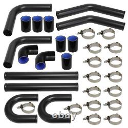 8PCS Universal Aluminum 2.0 51mm Intercooler Piping Pipe Kit & T-Bolt Clamps BK