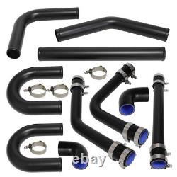 8PCS Universal Aluminum 2.0 51mm Intercooler Piping Pipe Kit & T-Bolt Clamps BK