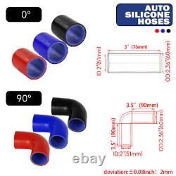 8PCS Universal Aluminum 2.0 51mm Intercooler Piping Pipe Kit & T-Bolt Clamps BK