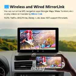 AHD CAM+ Portable 7 in QLED Touch Screen Car Stereo CarPlay Android Auto Sat Nav