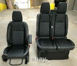Bentley Style Ford Transit Custom Fully Upholstered 2+1 Matching Front Seats