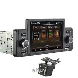 Bluetooth Touch Screen Car Radio Stereo 5in 1Din FM USB AUX Mirror Link MP5 Cam