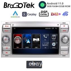 DAB+ Car Stereo Ford FocusTransit C-Max Kuga Galaxy Android 11 Carplay Auto GPS