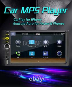 Double 2 DIN 7in Car MP5 Player Bluetooth Touch Screen Stereo Radio AUX-IN FM