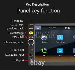Double 2 DIN 7in Car MP5 Player Bluetooth Touch Screen Stereo Radio AUX-IN FM