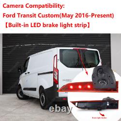 Dual Rear Brake Light Reversing Camera For Ford Transit Custom Van +7 Monitor